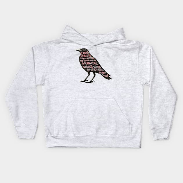 black bird Kids Hoodie by ryanmpete